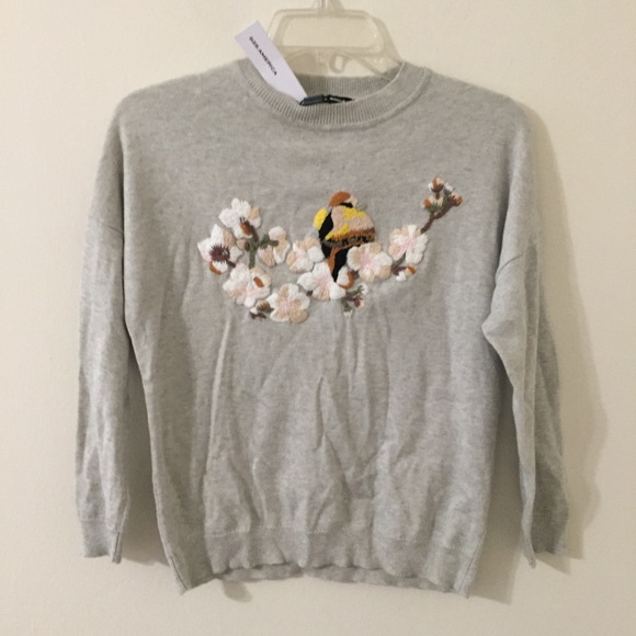 525 America Tops - Cashmere Embroidered Crop Sweater Top NWT